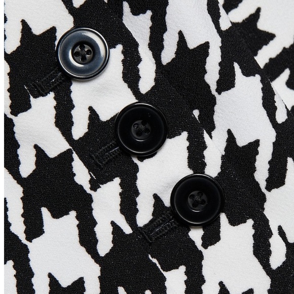 NWT Alice + Olivia Breann checkered black white houndstooth blazer jacket size 2 - Picture 3 of 15